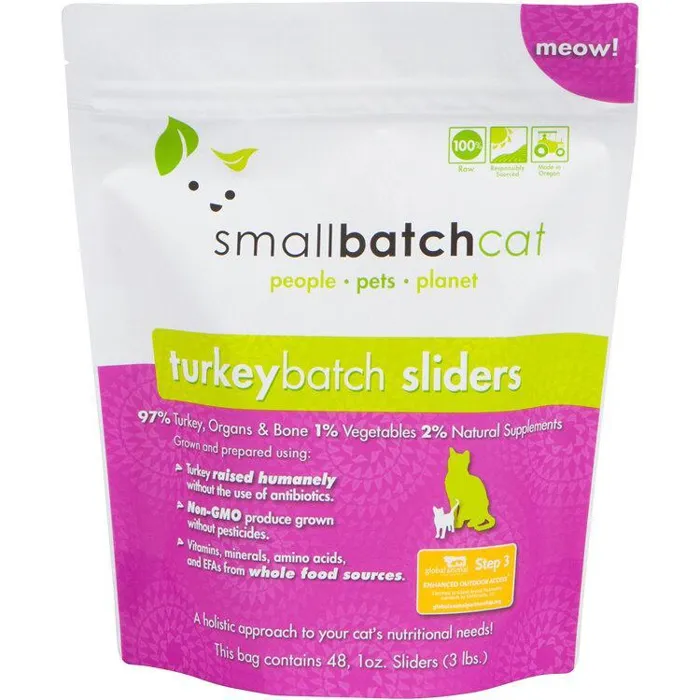 Smallbatch Frozen Turkey Sliders For Cats 3-lb