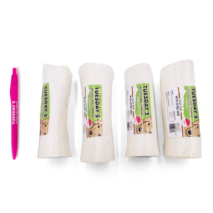 Tuesday's Natural Dog Company 5-inch beef filled bone bulk lineup