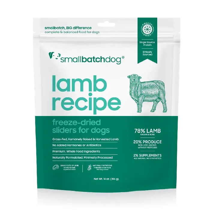 SB FRZ DRD DOG SLIDER LAMB 14OZ