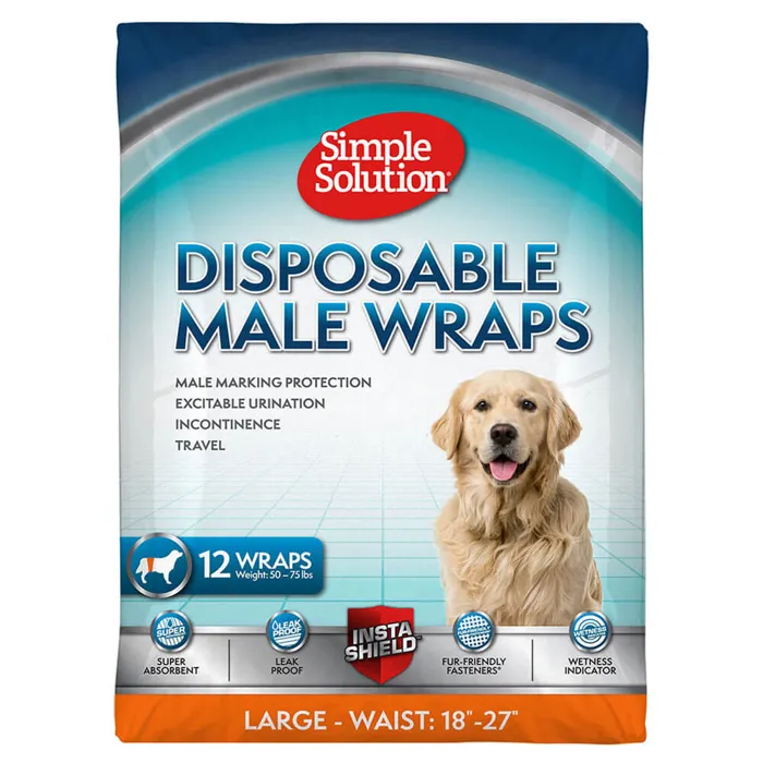 Simple Solution Disposable Male Wraps Large 12 Pk