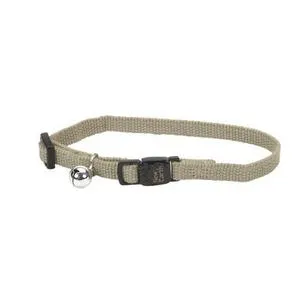 Adjustable Breakaway Cat Collar - Olive 3/8" X 8"
