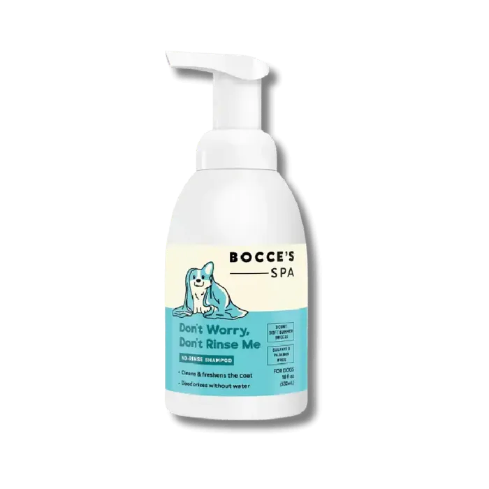 Bocce's Dog Grooming Spa Shampoo Waterless Don't Worry Don't Rinse Me 18 Oz