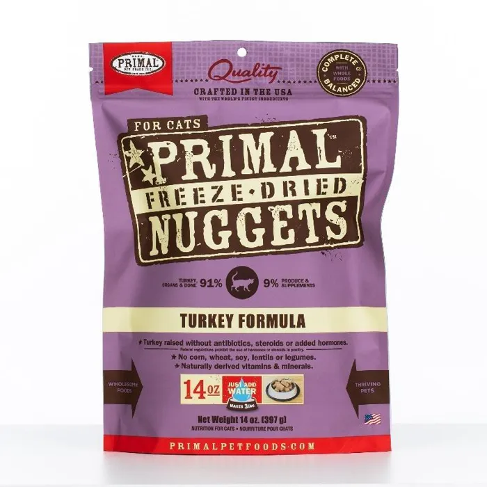 Freeze Dried Nuggets Grain Free Turkey Formula Cat Food 14-oz