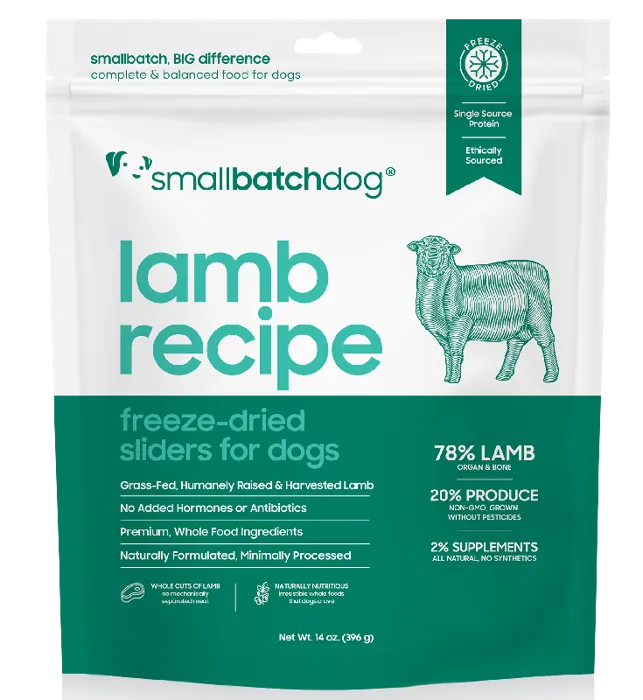 SB FRZ DRD DOG SLIDER LAMB 14OZ