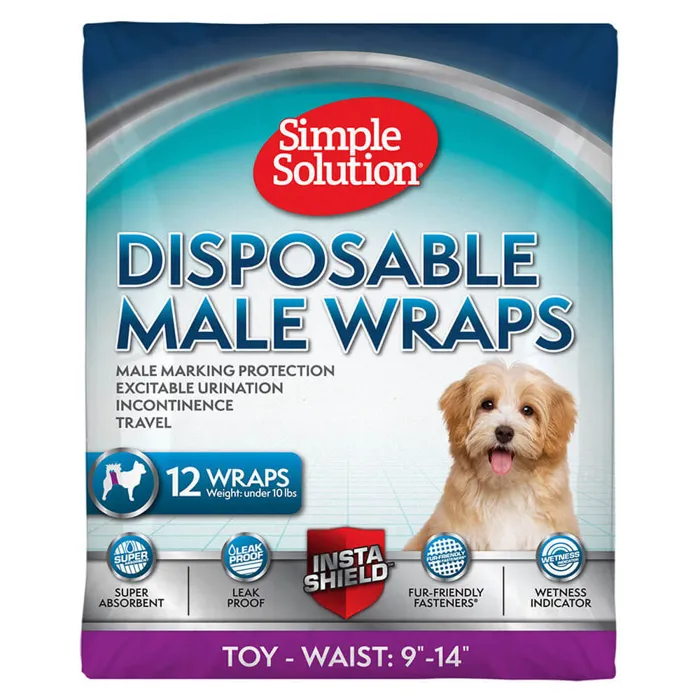 Simple Solution Disposable Male Wraps Xsmall 12 Pk
