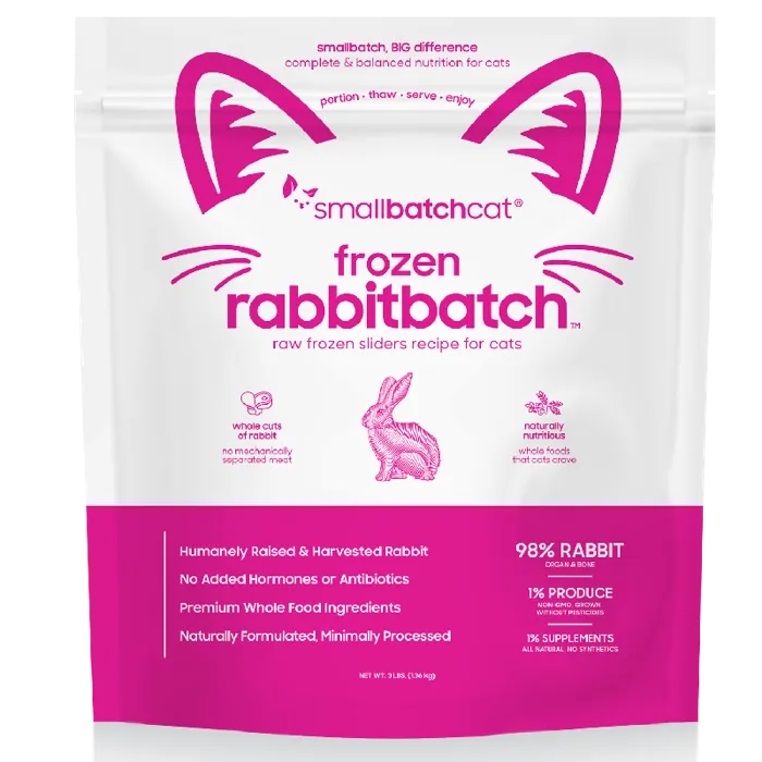 Small Batch Cat Frozen Sliders Rabbit 3 Lb