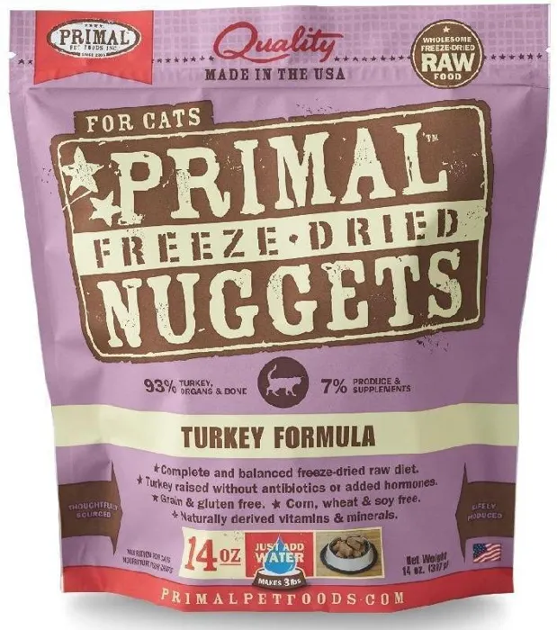 Primal Freeze Dried Nuggets Grain Free Turkey Formula Cat Food 5.5-oz