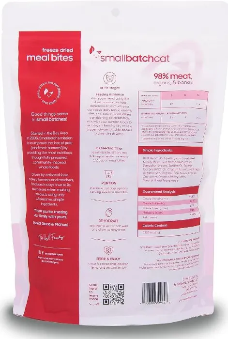 Small Batch Cat Food Fd Mealbites Beef 10 Oz
