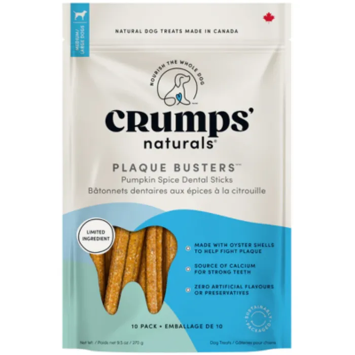 Crumps Dog Dental 7" Plaque Busters With Pumpkin Spice 30 Pack
